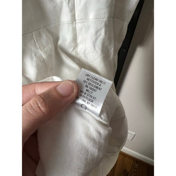 Milly Linen Blend White Dress Size 2 - Picture 3 of 10